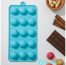 Форма для шоколада Доляна «Шарики», 24×11,5 см, 15 ячеек (d=2,8 см), цвет МИКС