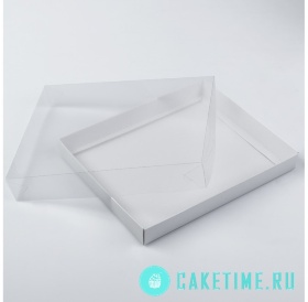 Коробка для торта с прозрачной крышкой 19х19х8см
