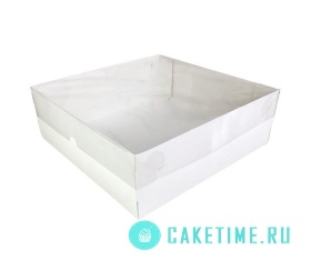 Коробка для торта с пластик. крышкой 20х20х7см 