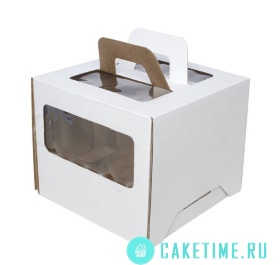 Коробка для торта с ручкой и окном (28х28х20см)
