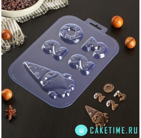 Форма для шоколада и конфет «Дед Мороз 2023», 21×14×0,5 см