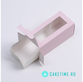 Коробка для макарун, Розовая, 5.5 × 12 × 5.5 см