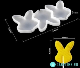 Силиконовая форма для леденцов «Кролики»