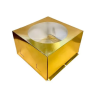 Коробка для торта с окном (30х30х19см) золото