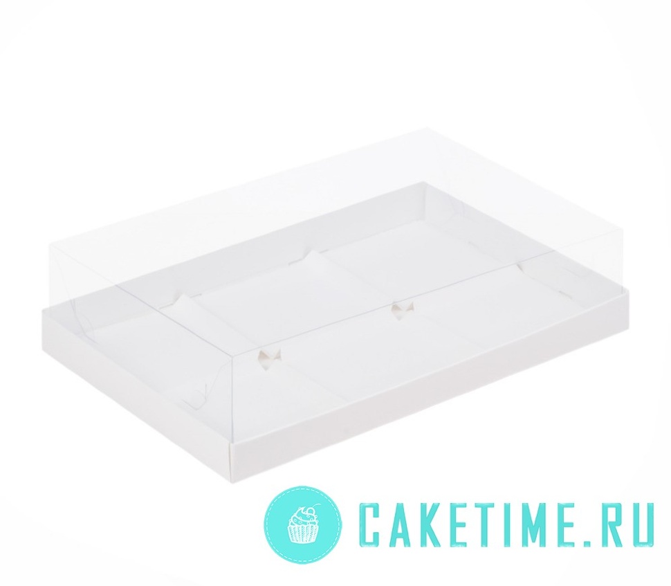 Коробка для муссовых десертов с 6 ячейками (пластиковая крышка) 