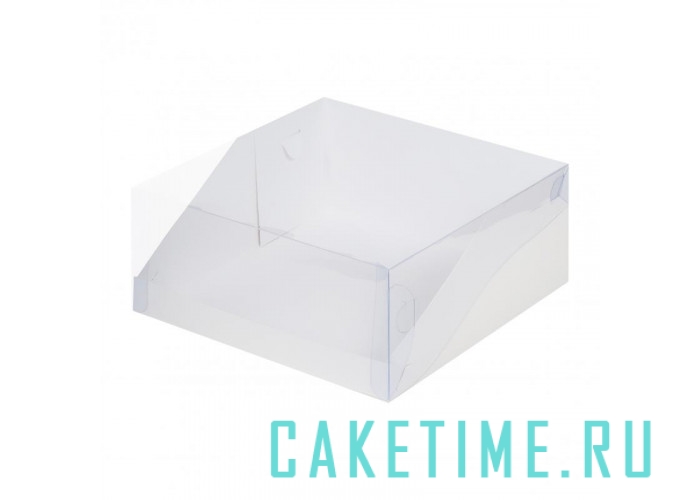 Коробка под торт, пирожные с пластиковой крышкой 23,5х23,5х10см