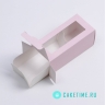 Коробка для макарун, Розовая, 5.5 × 18 × 5.5 см 