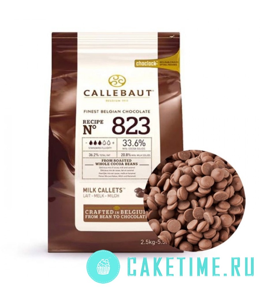 Шоколад молочный Barry Callebaut 823 (33,6%), 100 гр