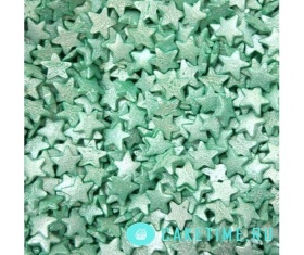 Посыпка сахарная Звезды  зеленые перламутровые, 25гр 