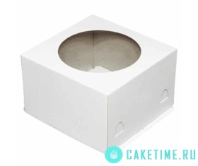 Коробка для торта с окном (30х30х19см) гофрокартон