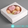 Коробка для сладостей с окном, белый, 11,5 х 11,5 х 3 см