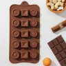 Форма для шоколада «Кружочки, квадратики», 21,5×10,4 см, 15 ячеек