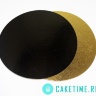 Подложка для торта круглая золото/черный, 3 мм,  24 см 