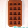 Форма силиконовая для шоколада "Квадрат рифленый" (снежинка) 20*10 см, 15 ячеек