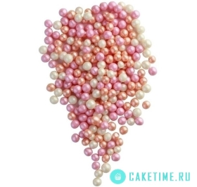 Посыпка из дутого риса персик-розов-белый Микс 6-8мм, 25гр