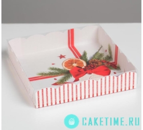 Коробка для печенья, конфет «С Новым годом!» 15 х 15 х 3 см