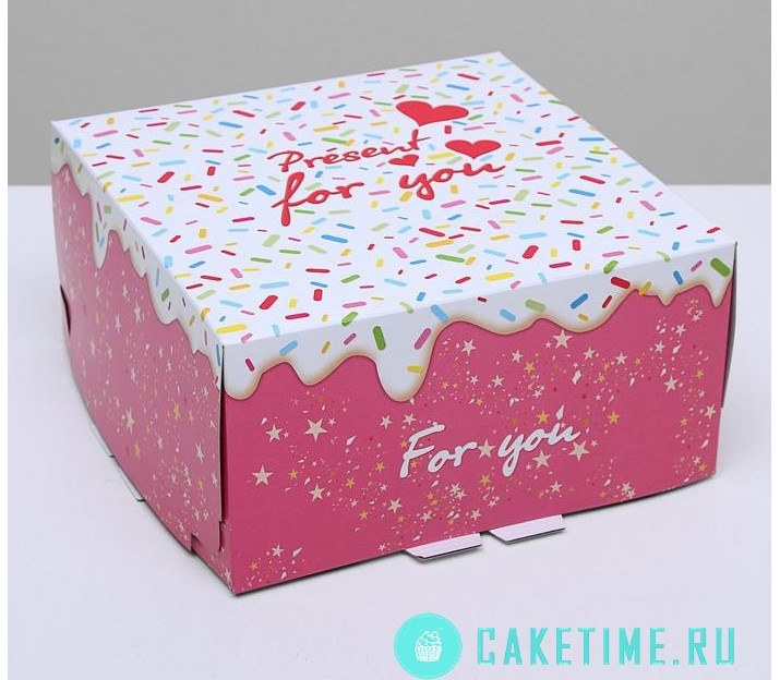Коробка для торта "Для тебя", 24 х 24 х 12 см