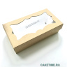 Коробка для макарон с фигурным окном крафт, 21х10х5.5 см