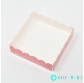 Коробка для 1 пряника 12х12х3 см, розовая