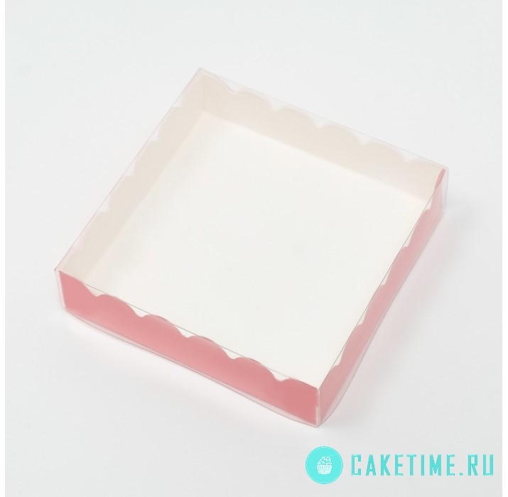 Коробка для  пряника 15х15х3 см, розовая