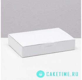 Коробка для пироженых белая, 21х14.5х4см